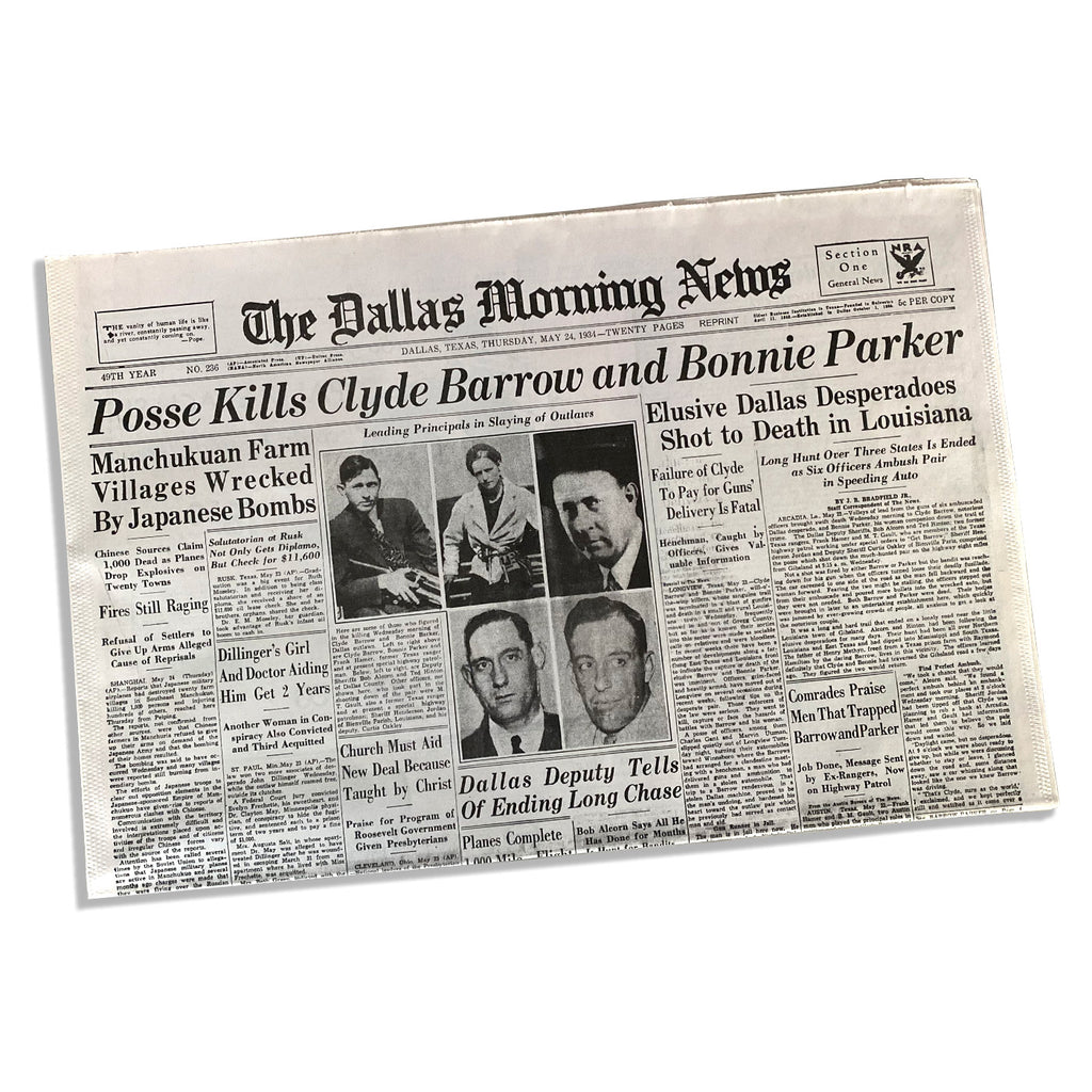 Newspaper Reprints - Bonnie and Clyde