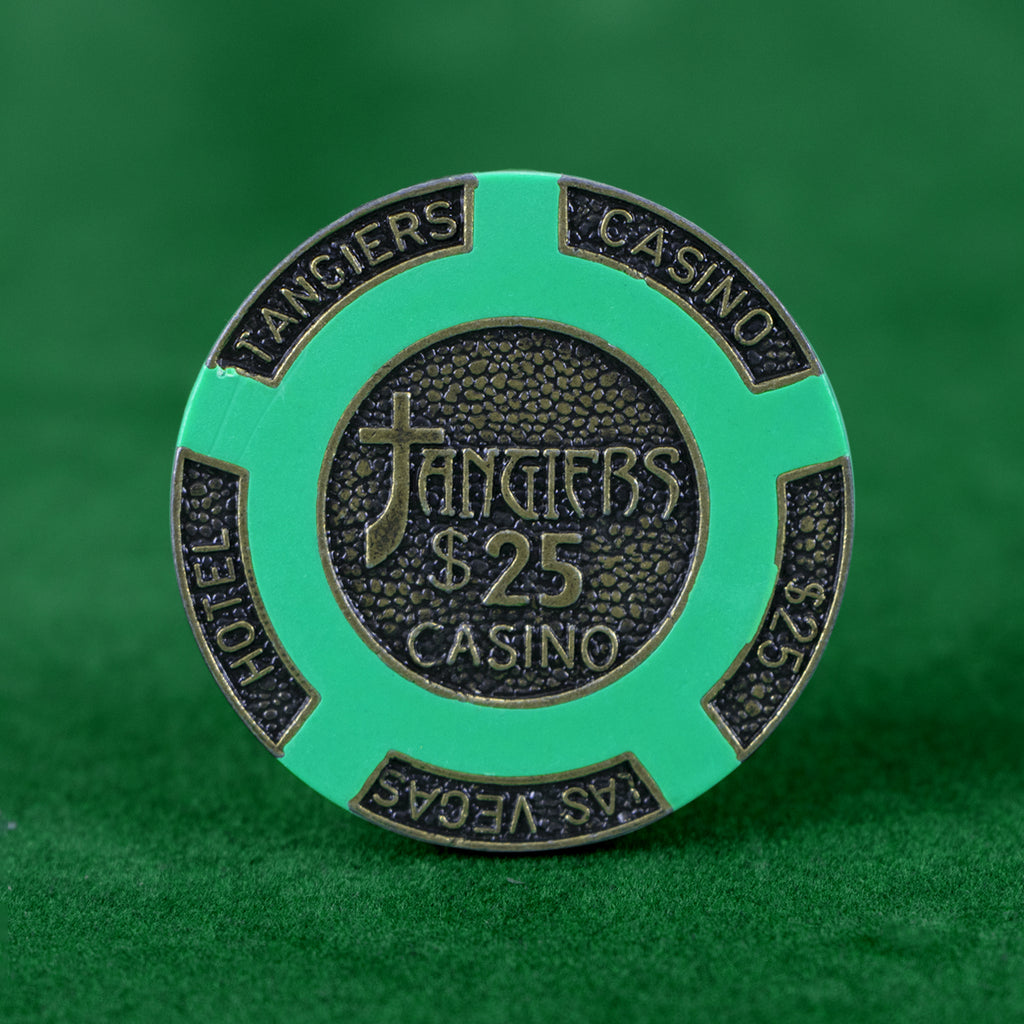 Tangiers Casino Brass Poker Chip $25