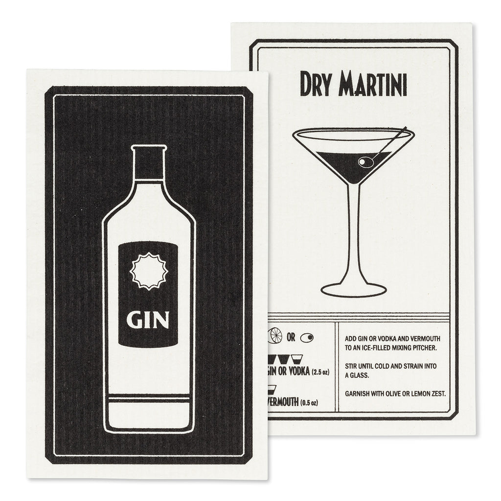 Gin/Martini Dishcloth Set
